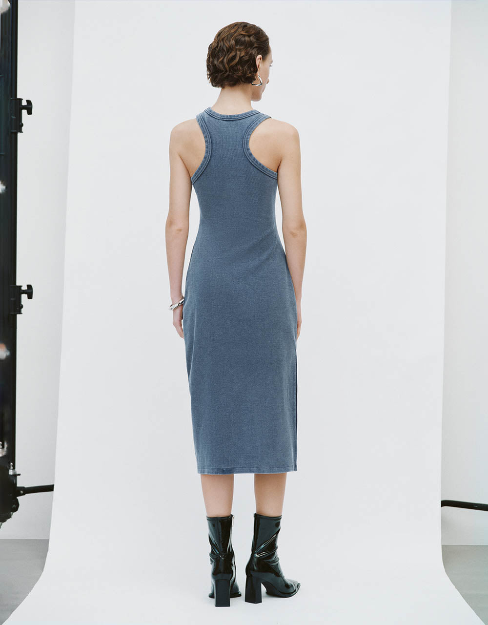 Sleeveless U Neck Straight Dress