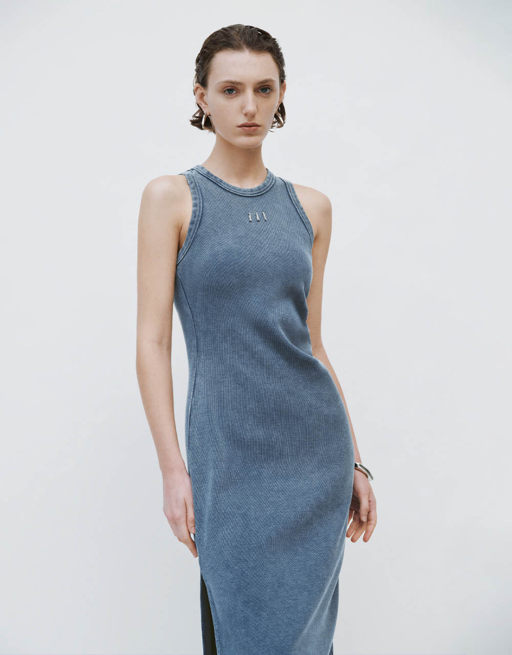 Sleeveless U Neck Straight Dress