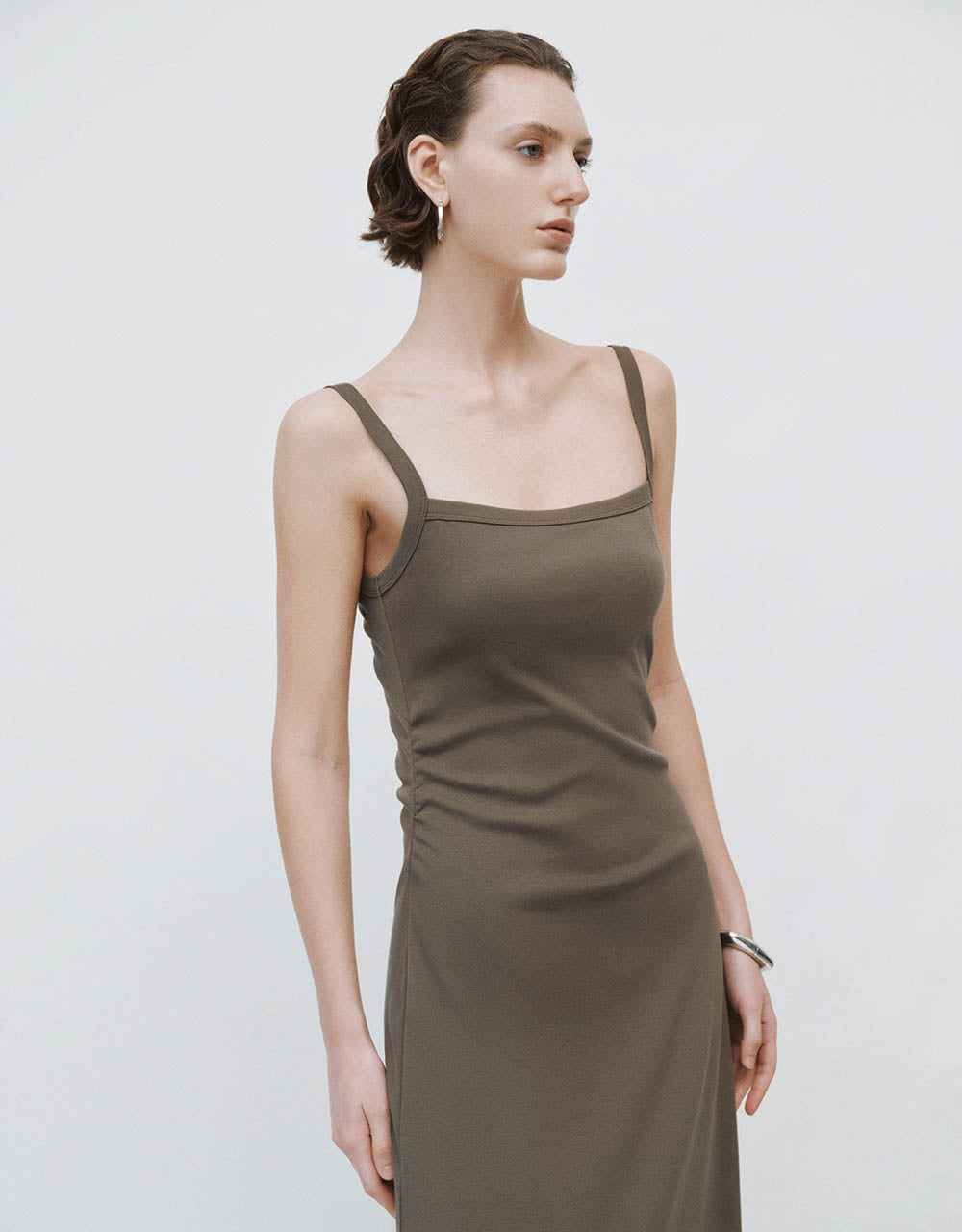 Square-cut Collar Skinny Cami Dress