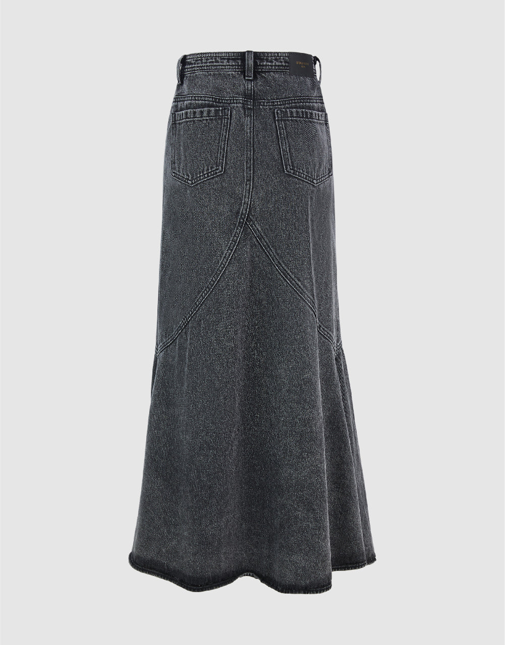 Midi Fishtail Denim Skirt