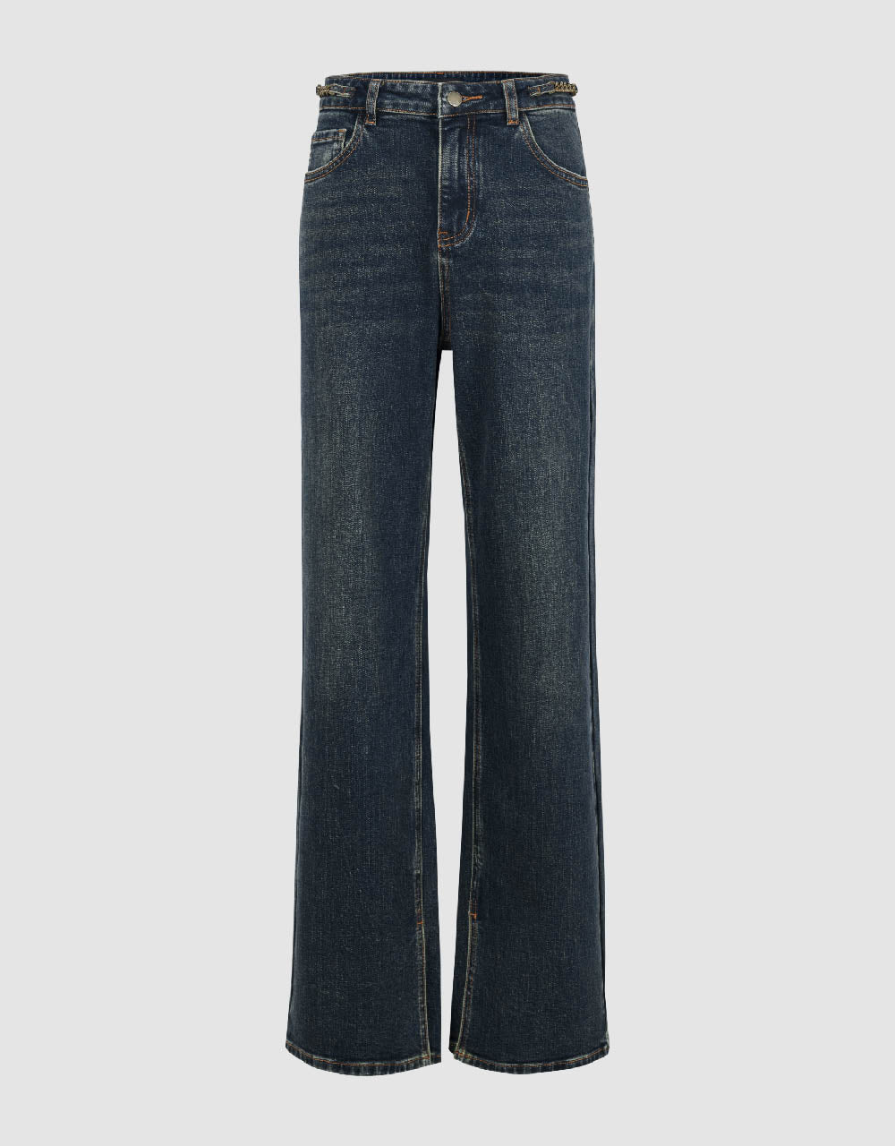 Split Hem Wide-Leg Jeans