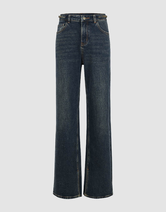 Split Hem Wide-Leg Jeans