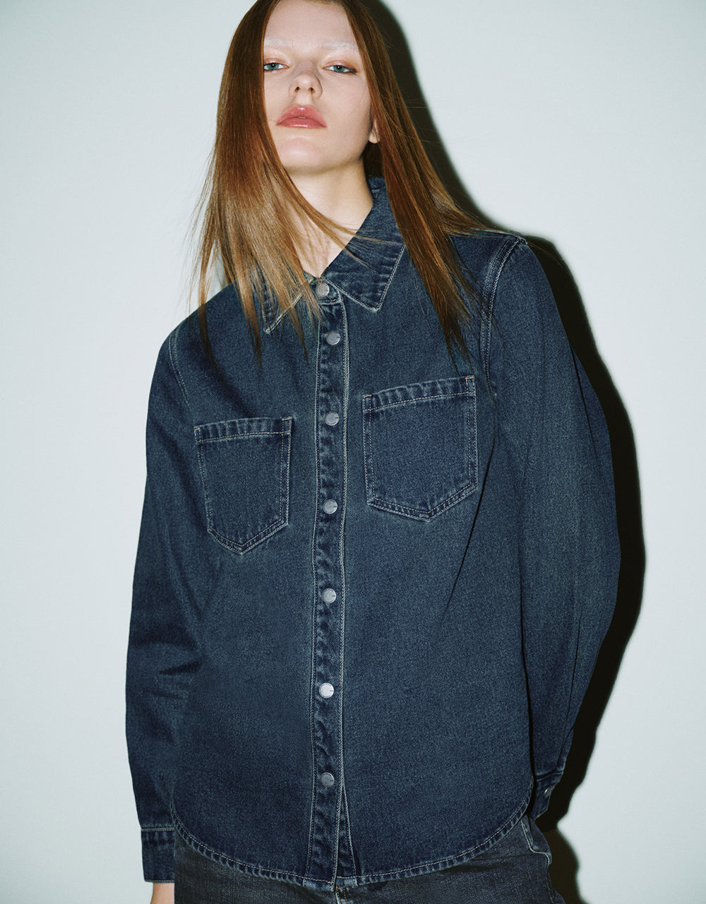 Press Buttoned Denim Shirt