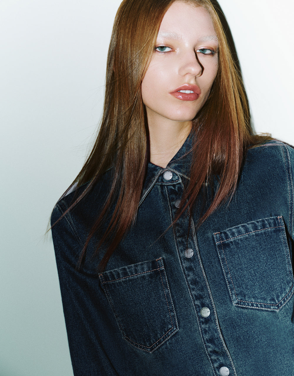 Press Buttoned Denim Shirt