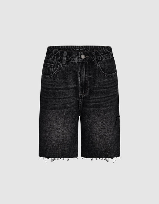 Raw Hem Denim Shorts