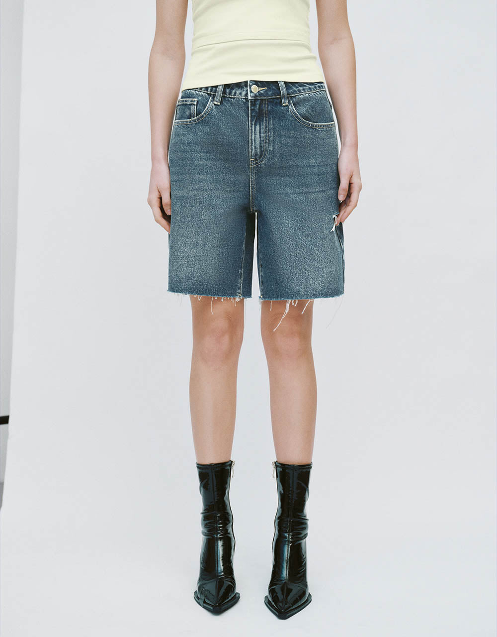 Raw Hem Denim Shorts