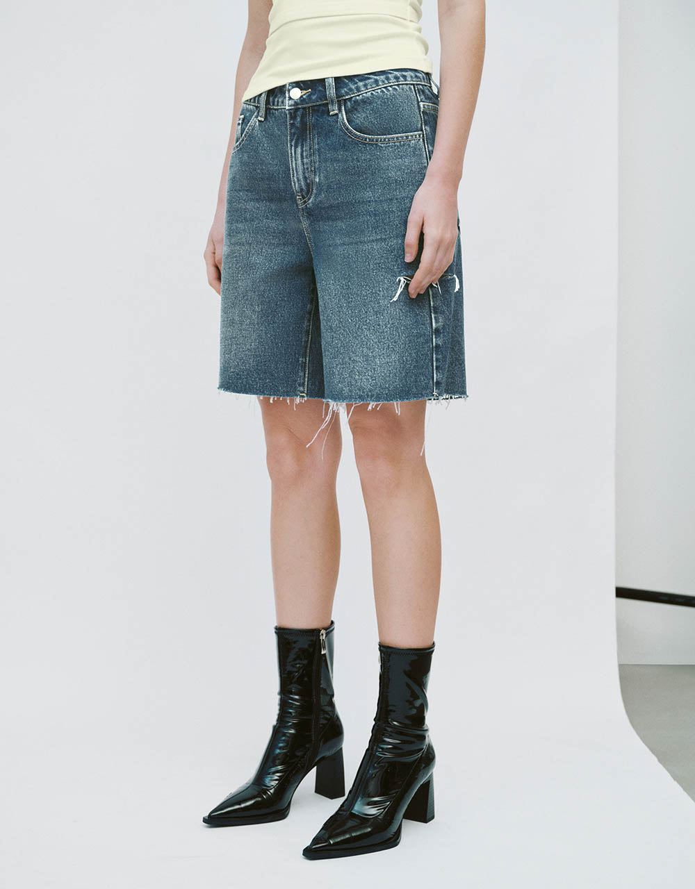 Raw Hem Denim Shorts