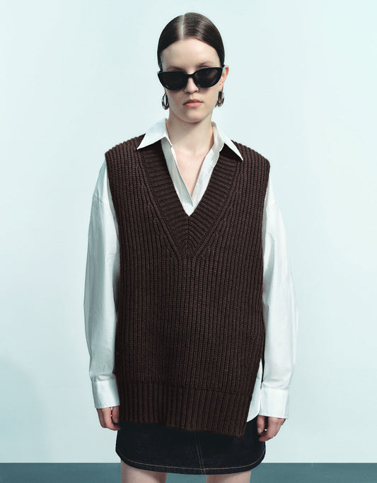 V-Neck Knitted Vest