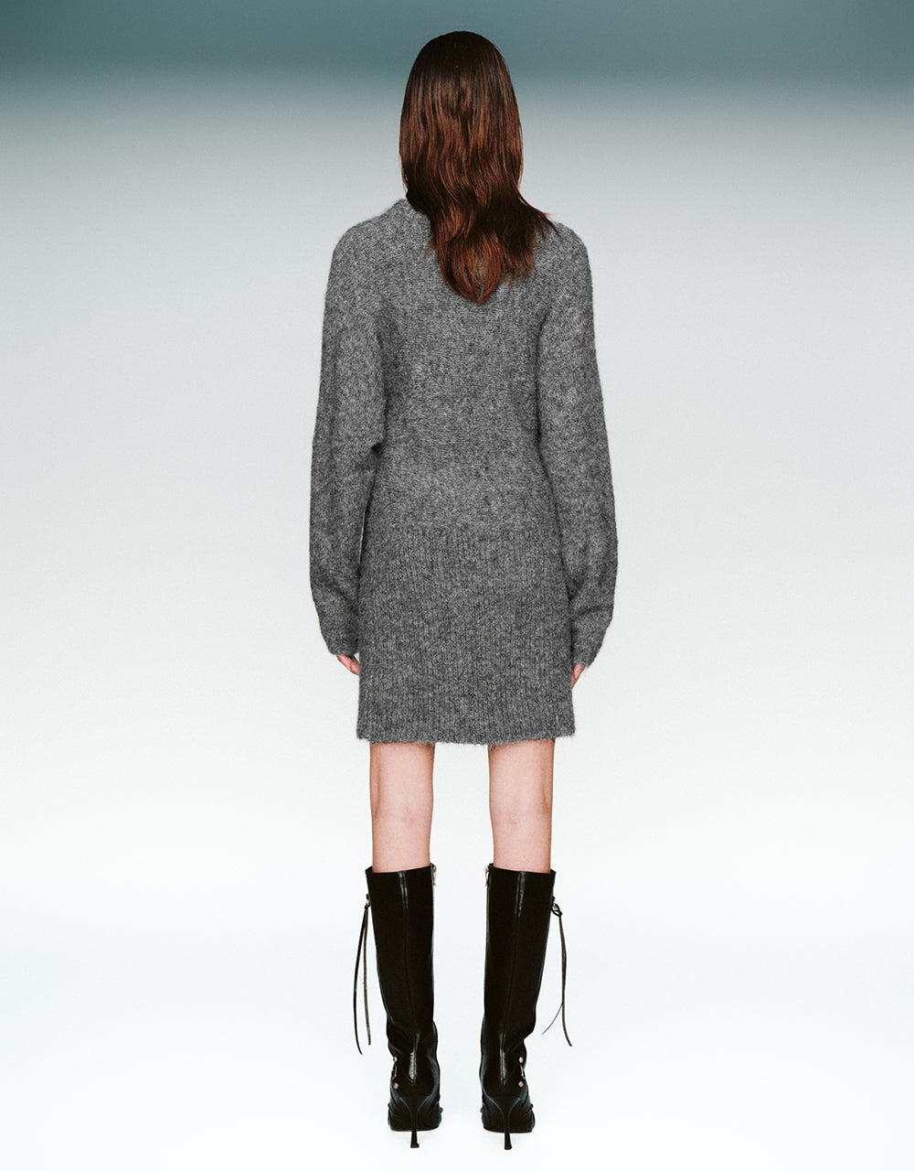 Crew Neck Straight Sweater Dress