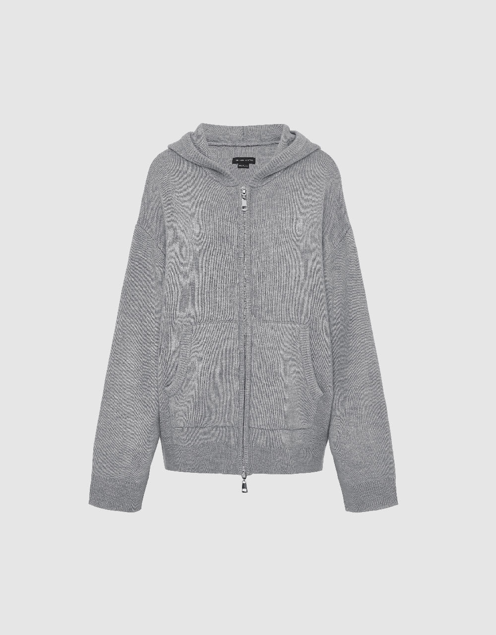 Zipper Front Hooded Knitted Cardigan