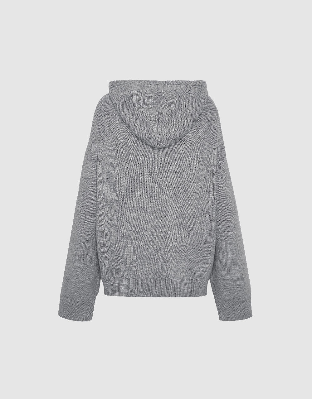 Zipper Front Hooded Knitted Cardigan