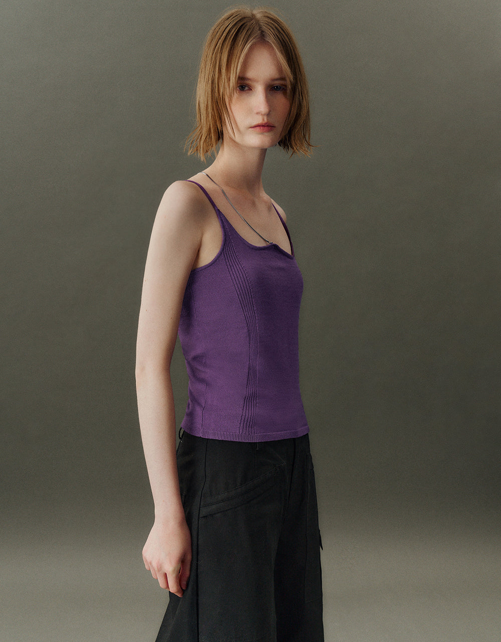 Asymmetric Knitted Cami Top