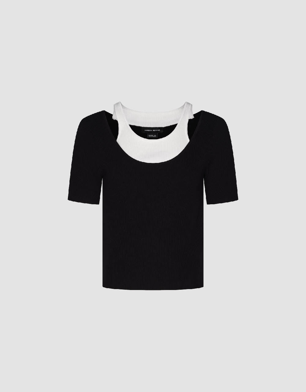 2 In 1 Skinny Knitted T-Shirt