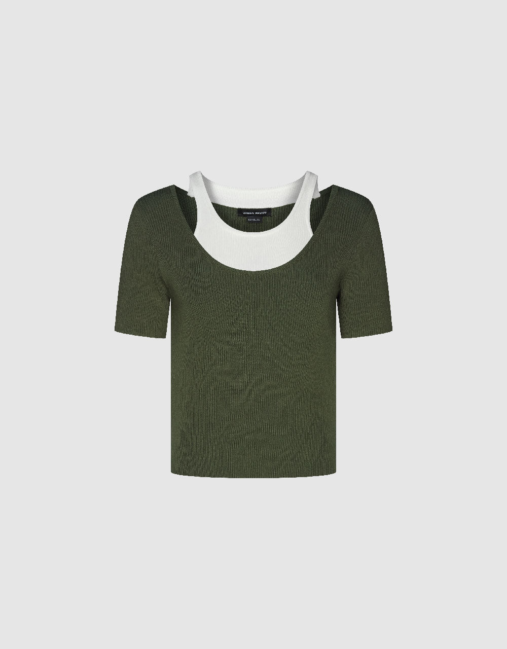 2 In 1 Skinny Knitted T-Shirt