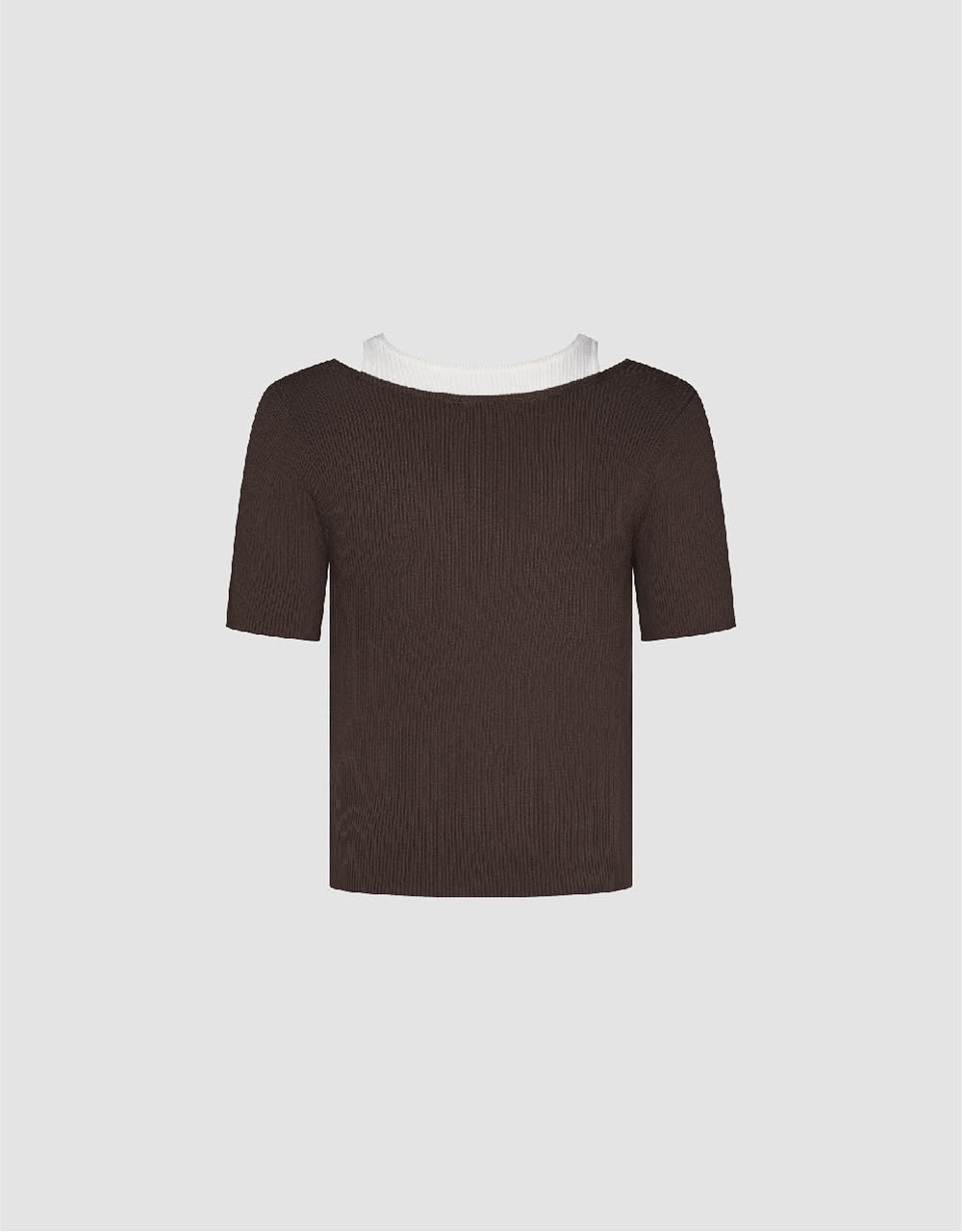 2 In 1 Skinny Knitted T-Shirt