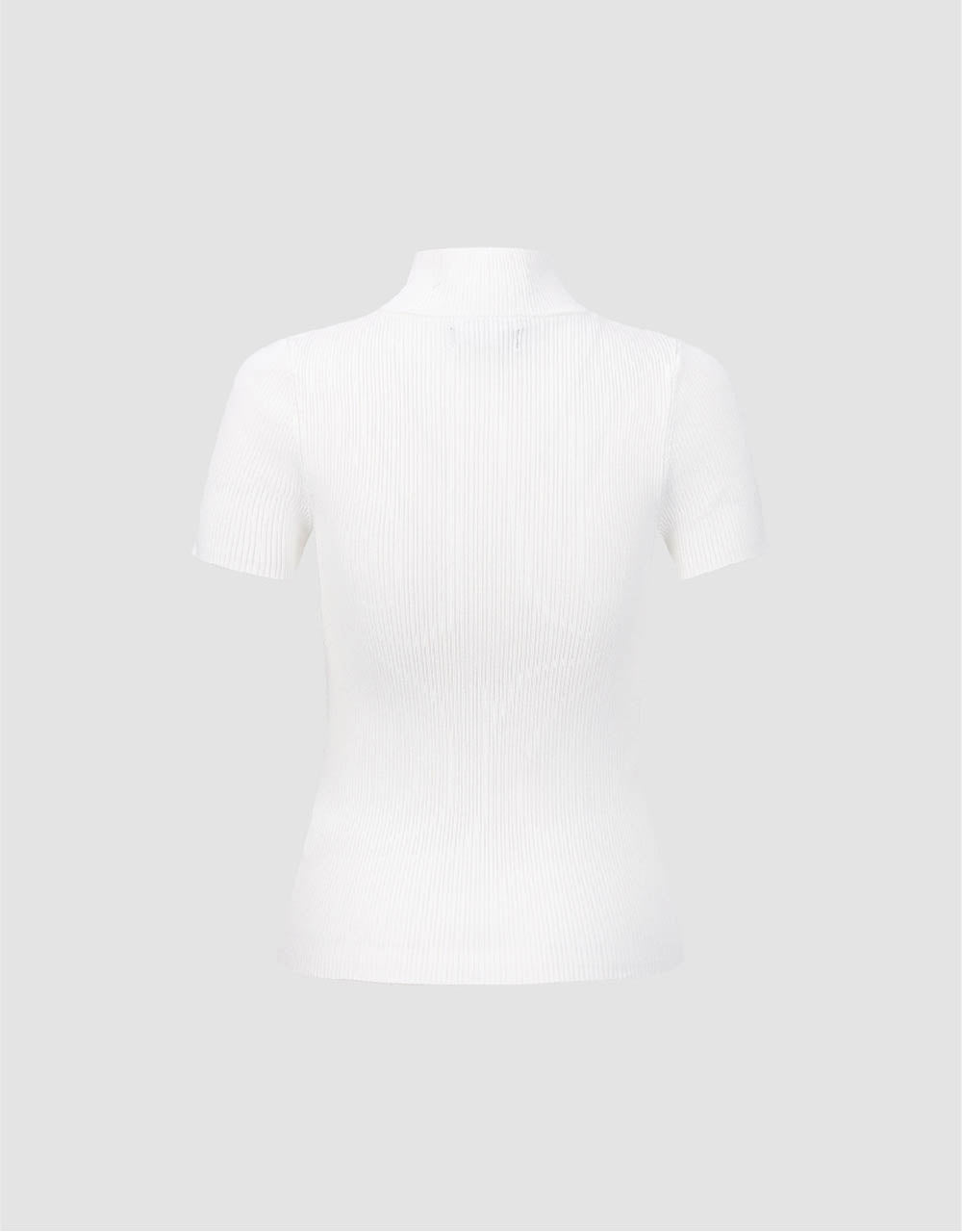 Zip Half Placket Knitted T-Shirt