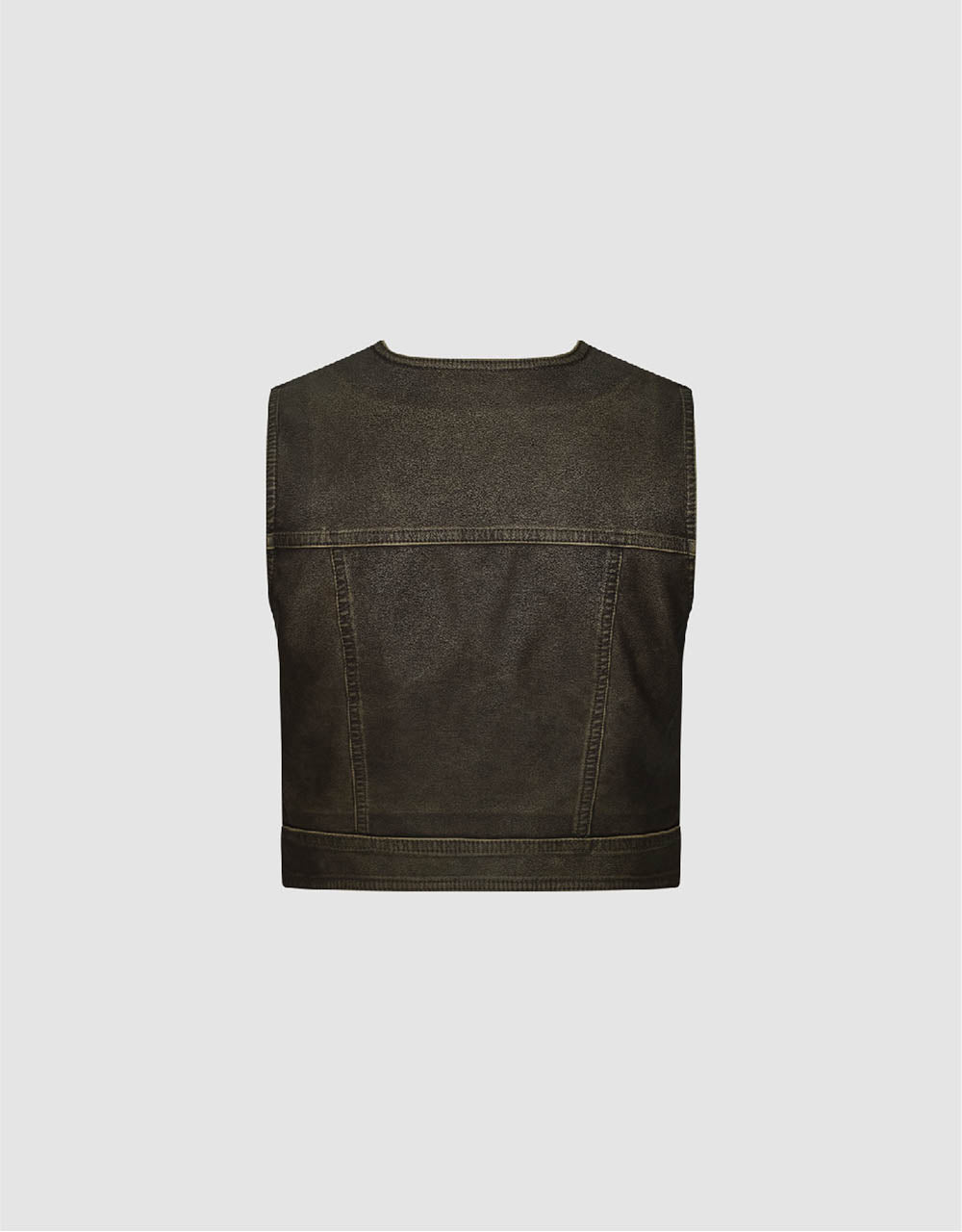 Vegan Leather V-Neck Waistcoat