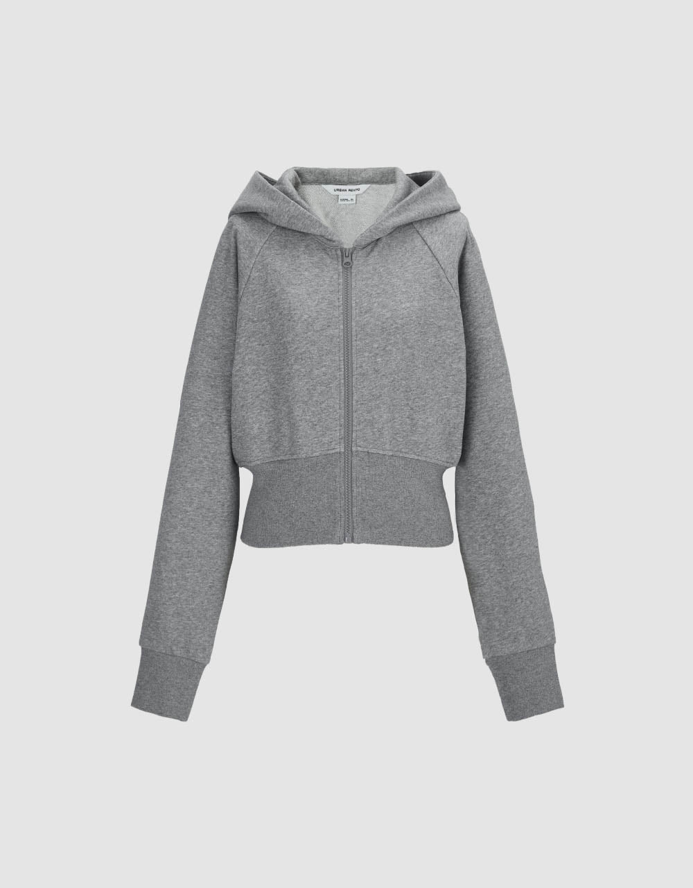 Zipper Front Raglan Sleeve Knitted Jacket