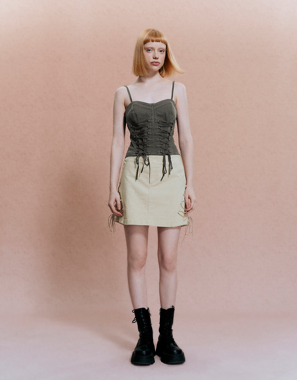 Lace Up V-Neck Cami Top