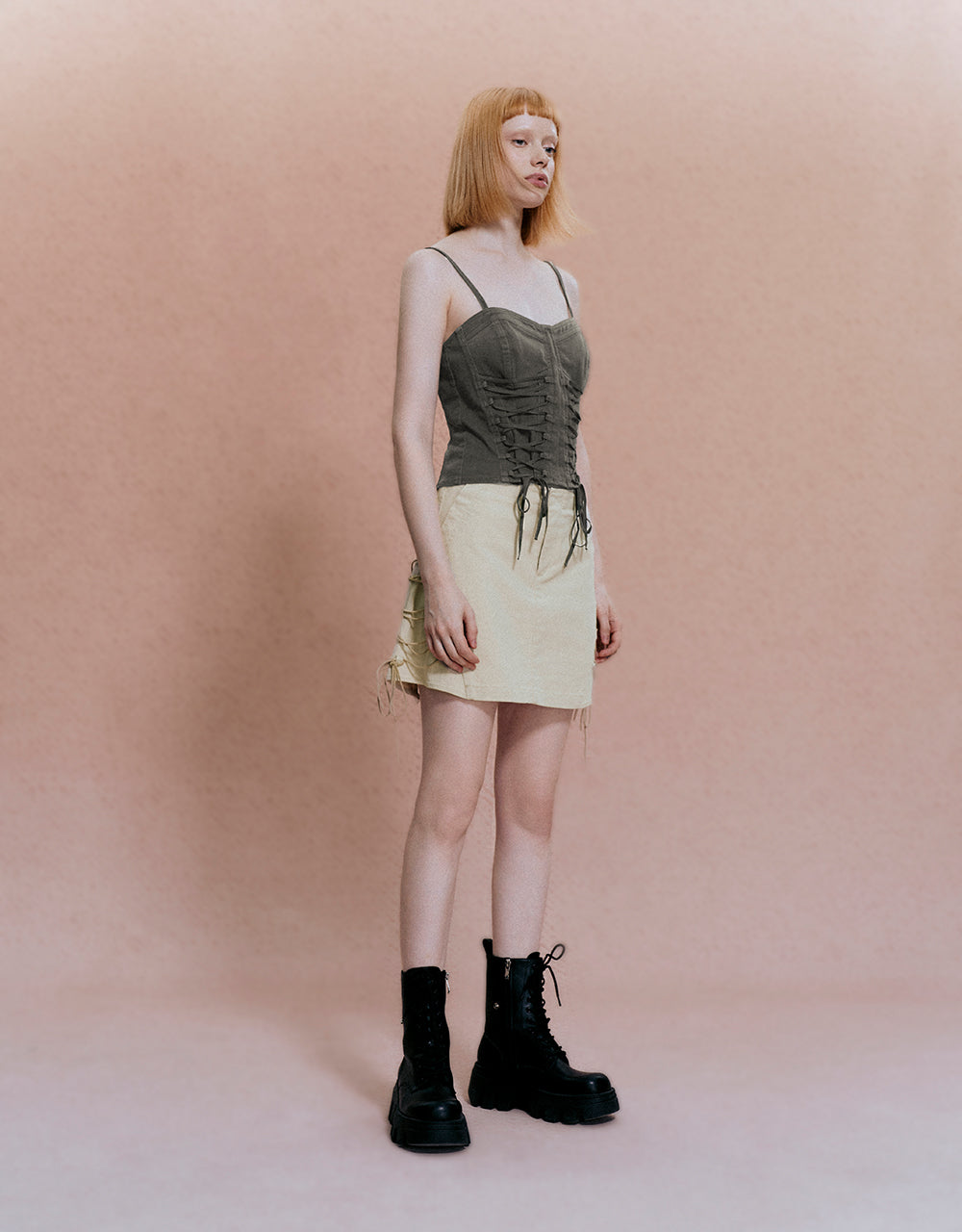 Lace Up V-Neck Cami Top