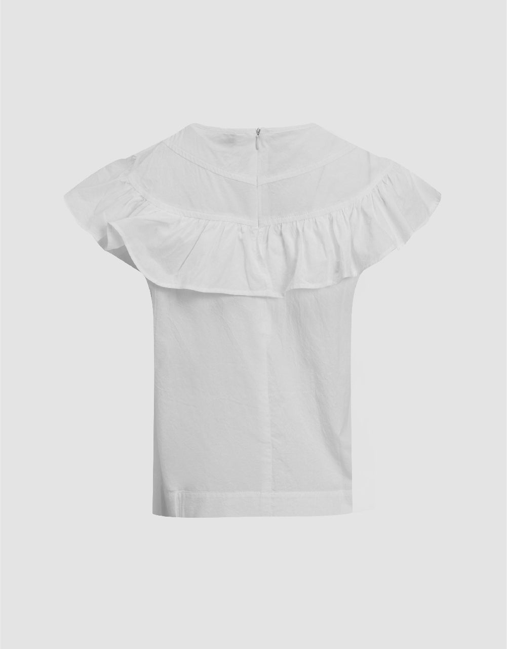 Ruffle Sleeveless Crew Neck Overhead Shirt