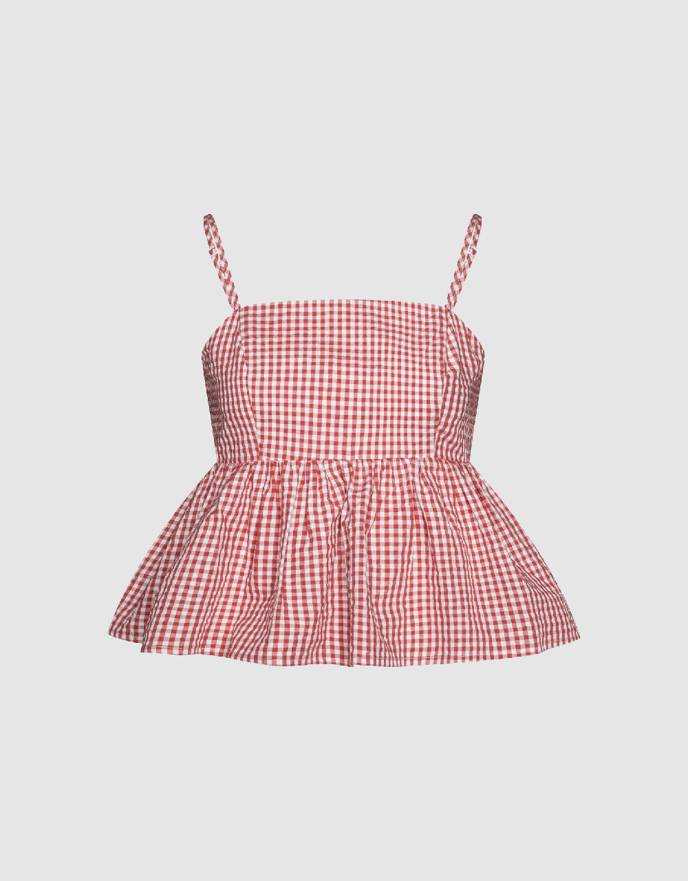 Gingham Off-Shoulder Cami Top