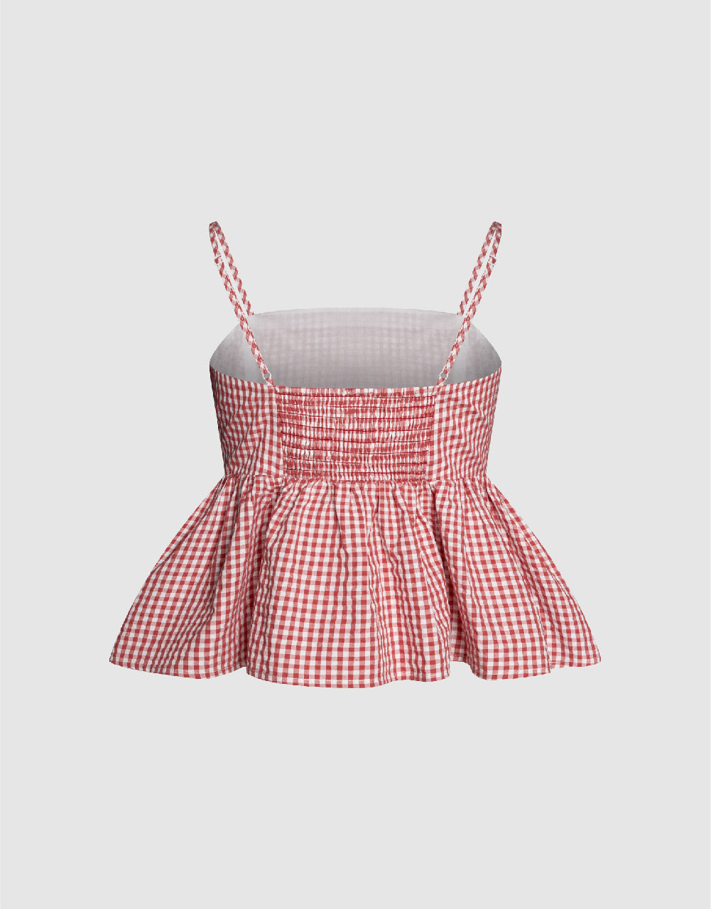 Gingham Off-Shoulder Cami Top