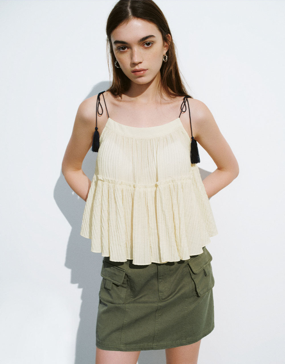 Off-Shoulder Loose A-Line Cami Top