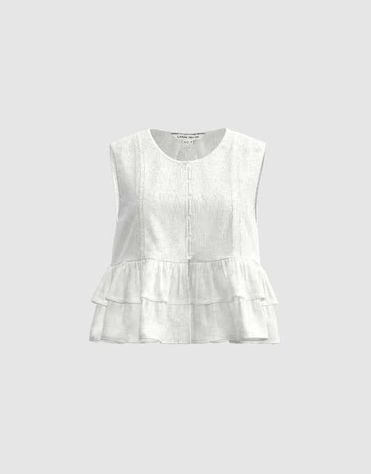 Sleeveless U Neck Blouse