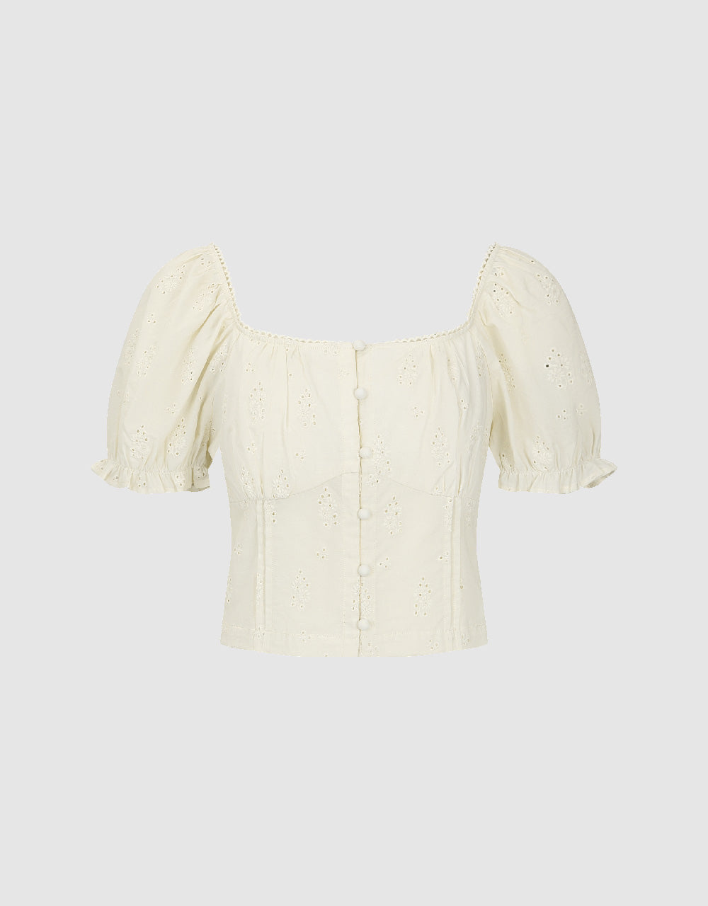 Square-cut Collar Blouse