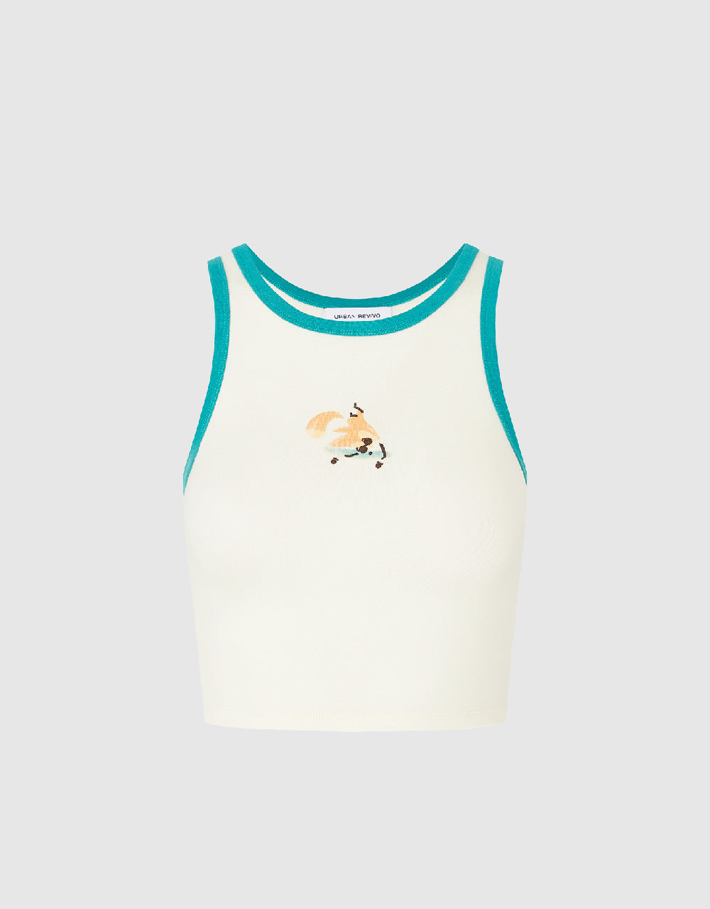 Printed Crew Neck Tank Top