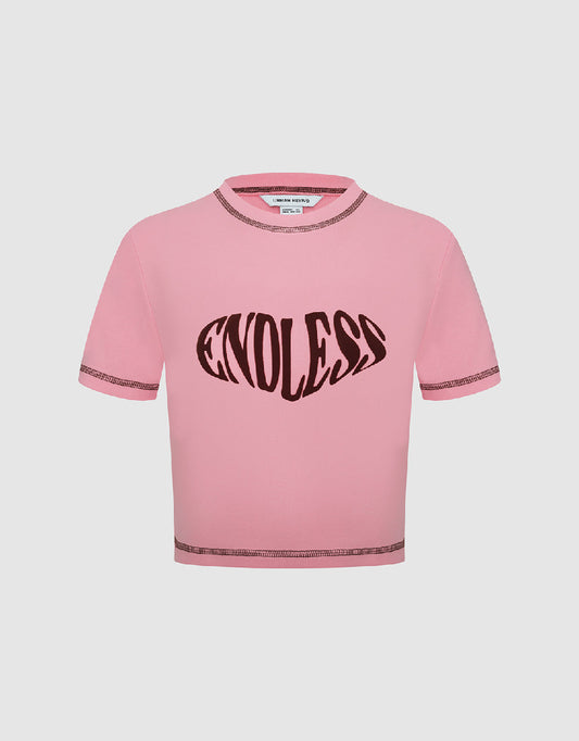 Endless Printed Crew Neck Skinny T-Shirt