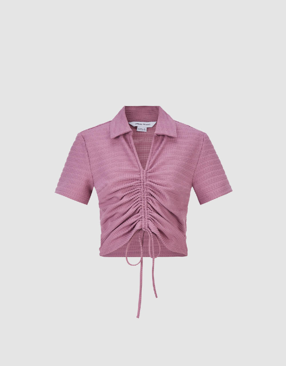 Lace Up Front V-Neck Skinny T-Shirt