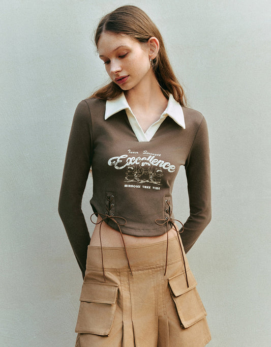 Letter Printed Skinny T-Shirt