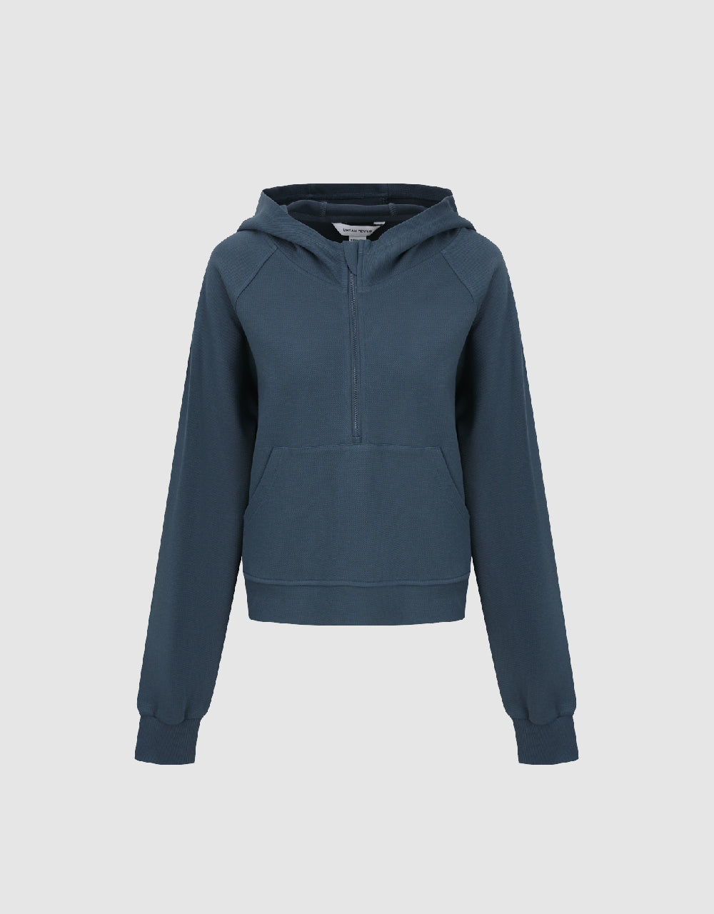 Zip Half Placket Hooded Loose T-Shirt