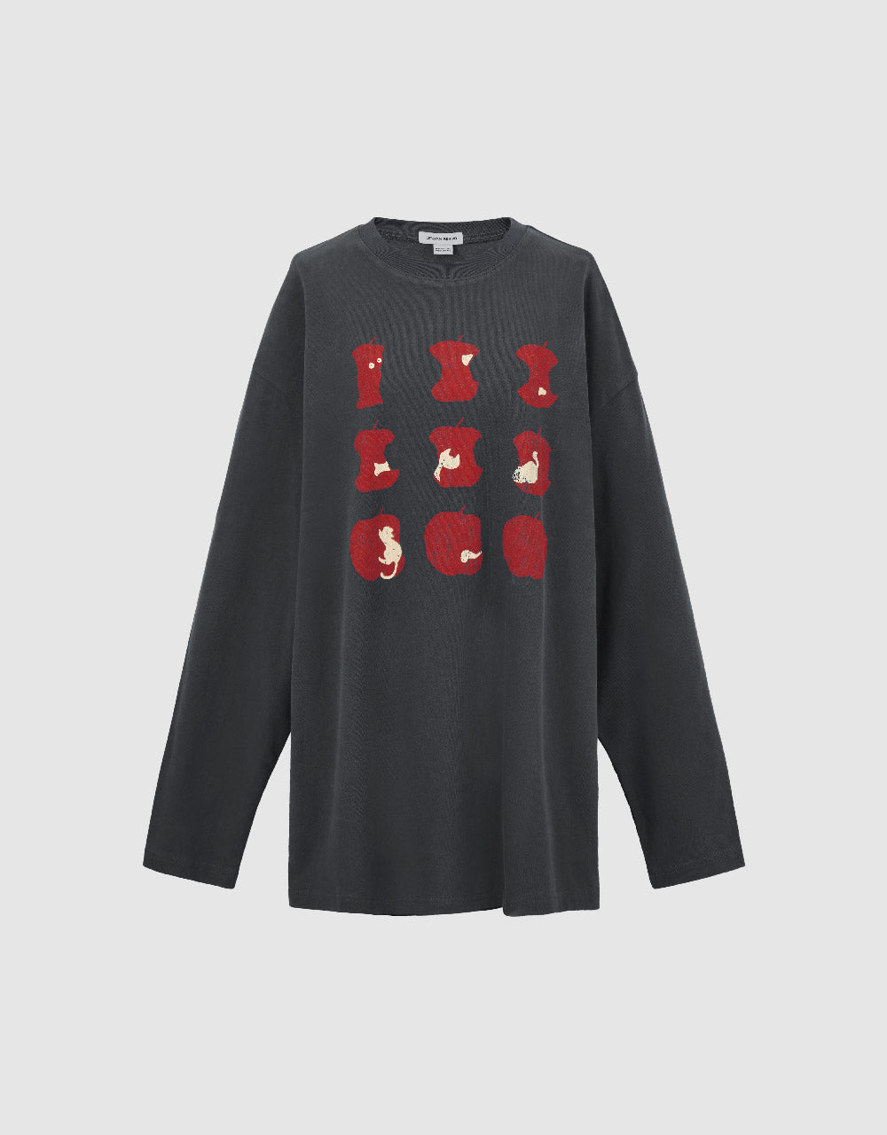 Apples Printed Crew Neck Loose T-Shirt