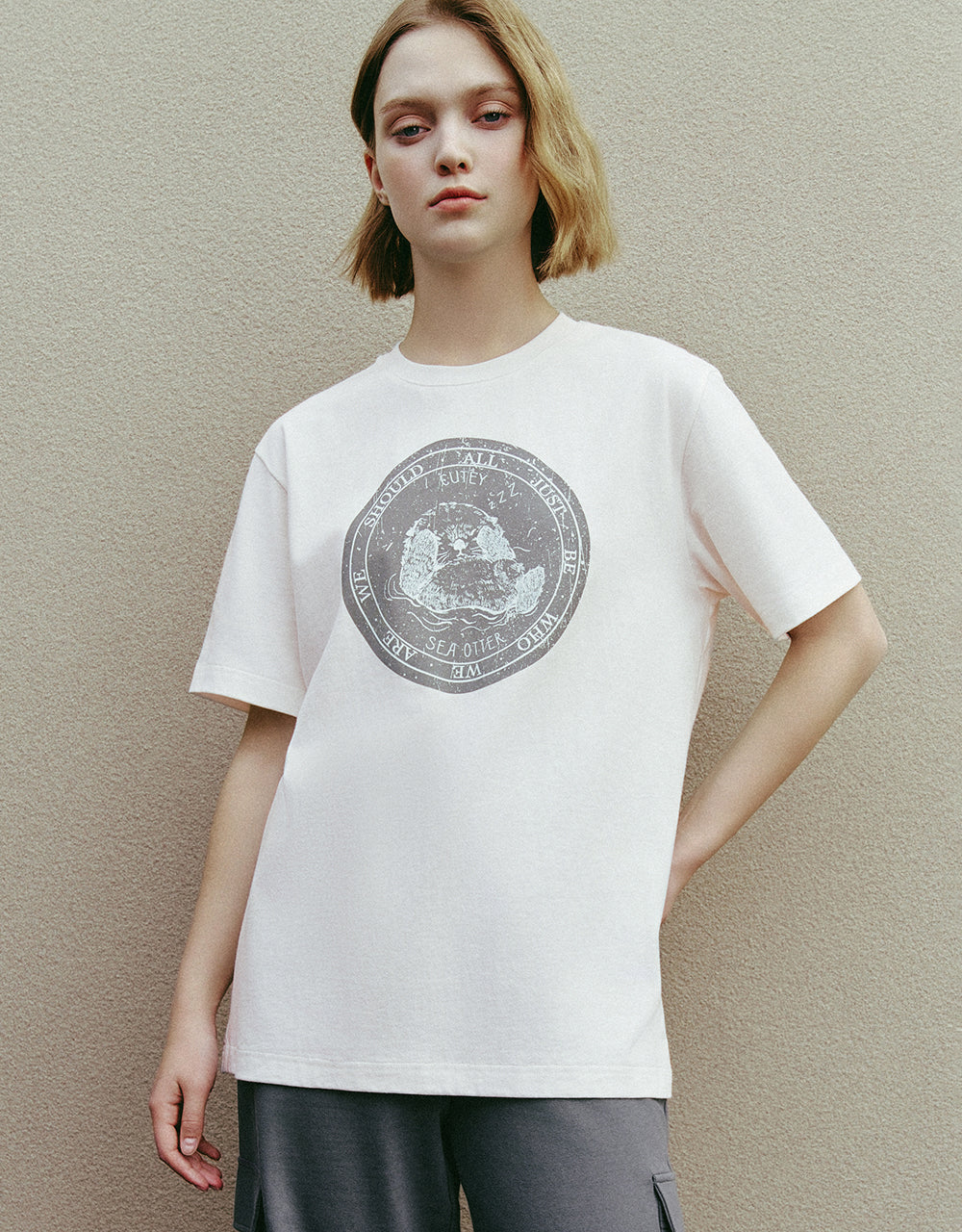 Printed Crew Neck Loose T-Shirt