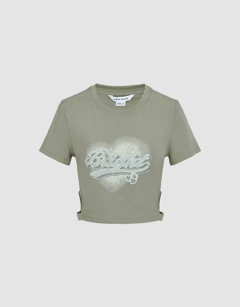 Letter Printed Crew Neck Skinny T-Shirt