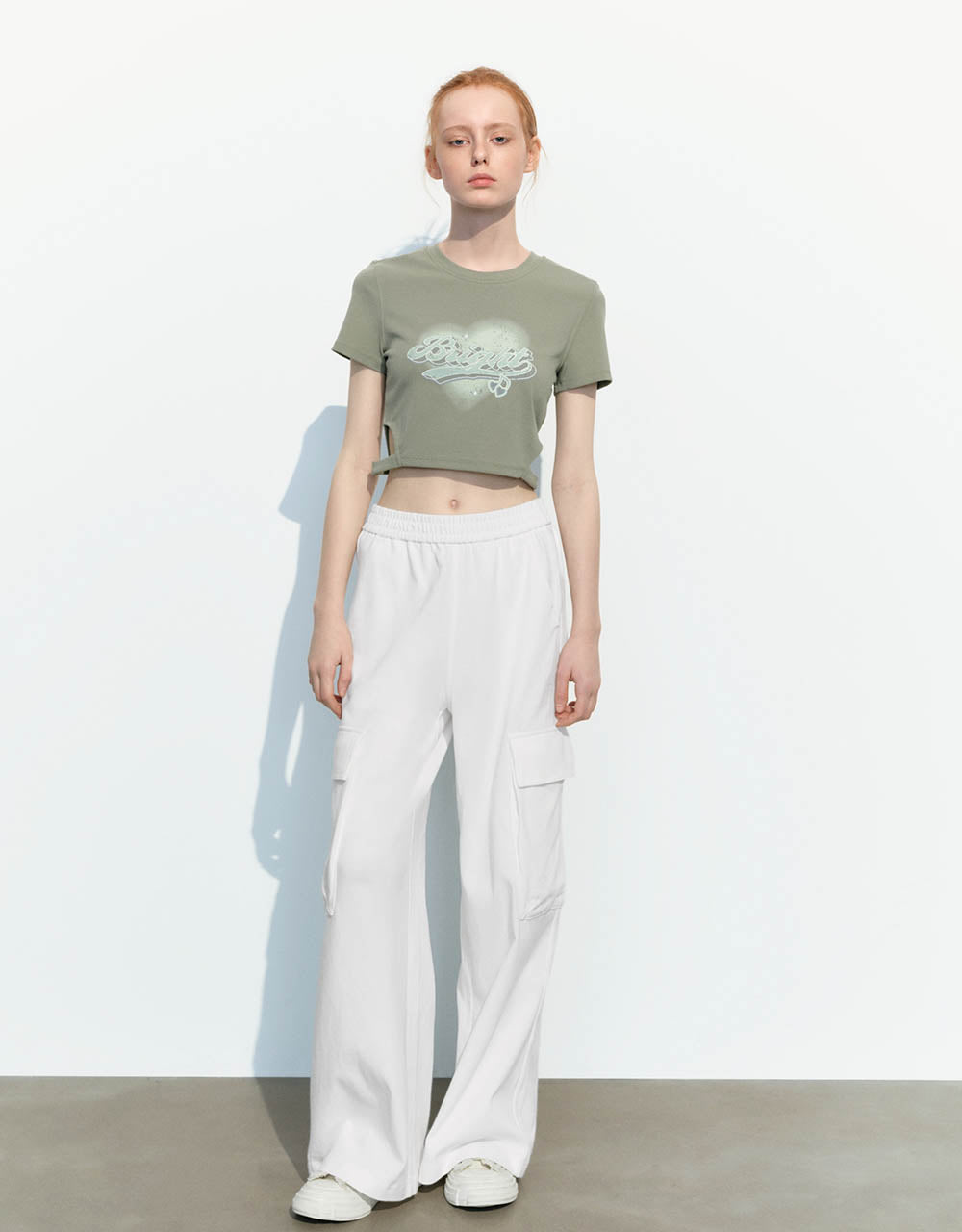 Letter Printed Crew Neck Skinny T-Shirt