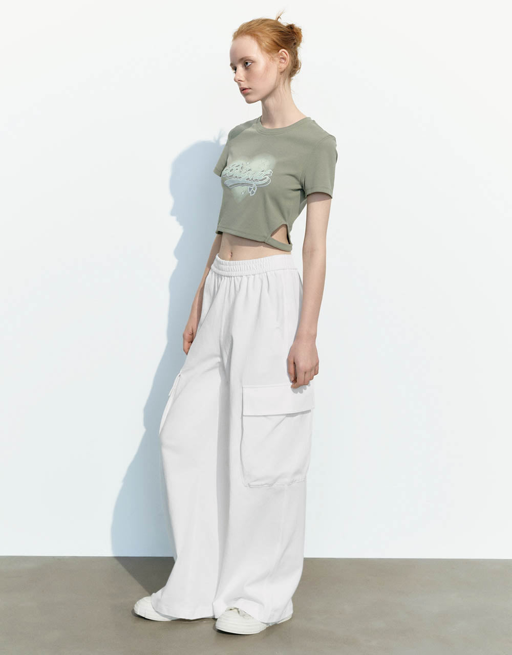 Letter Printed Crew Neck Skinny T-Shirt