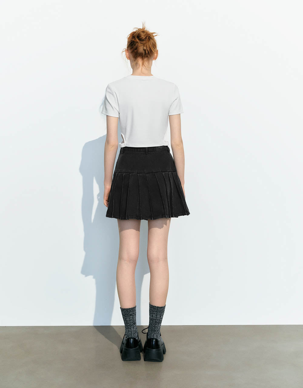 Letter Printed Crew Neck Skinny T-Shirt