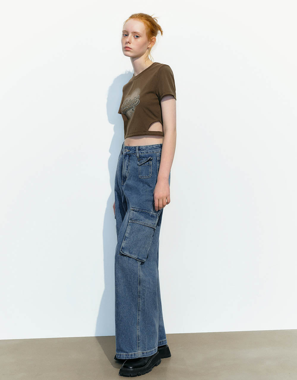 Letter Printed Crew Neck Skinny T-Shirt