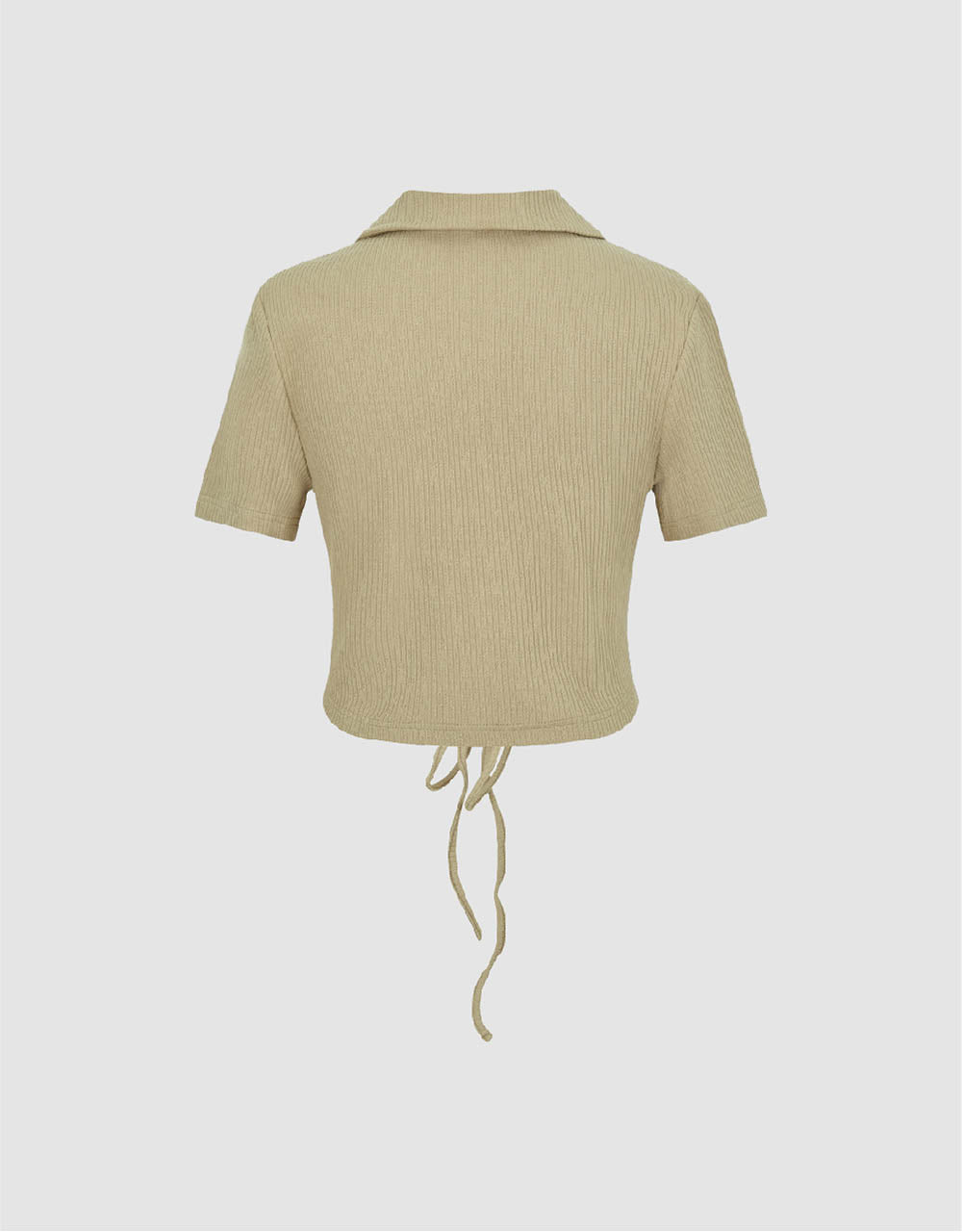 Lace Up Skinny Knitted T-Shirt