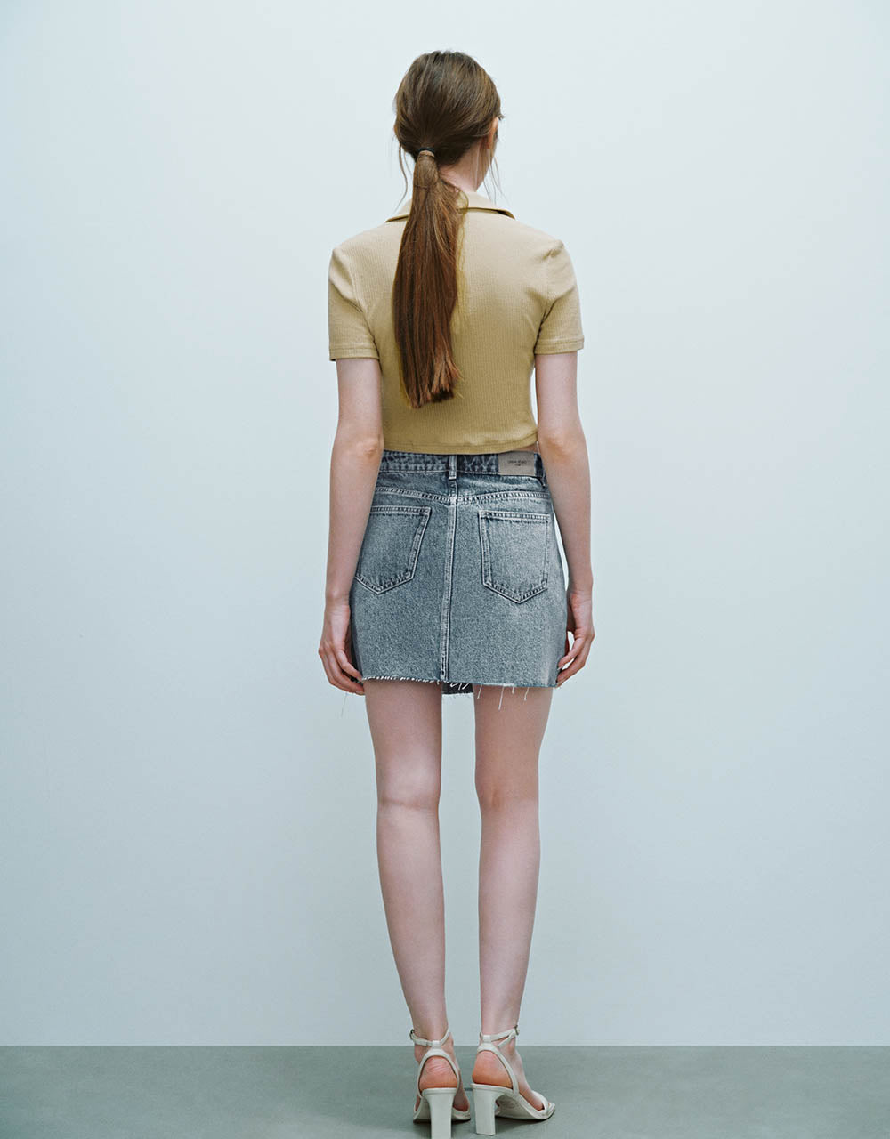 Lace Up Skinny Knitted T-Shirt