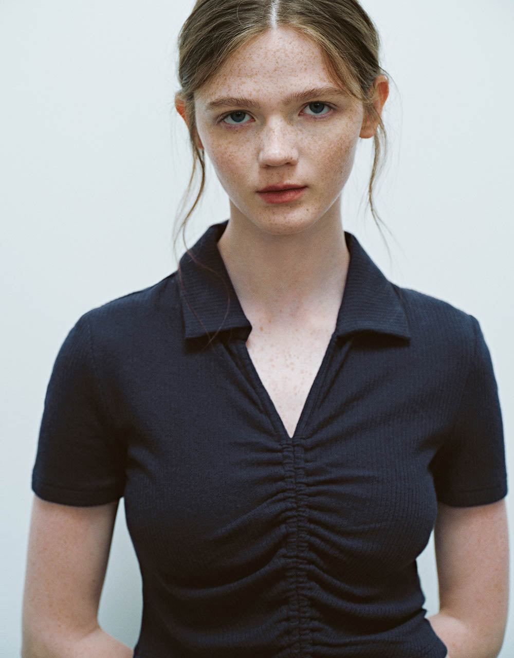 Lace Up Skinny Knitted T-Shirt