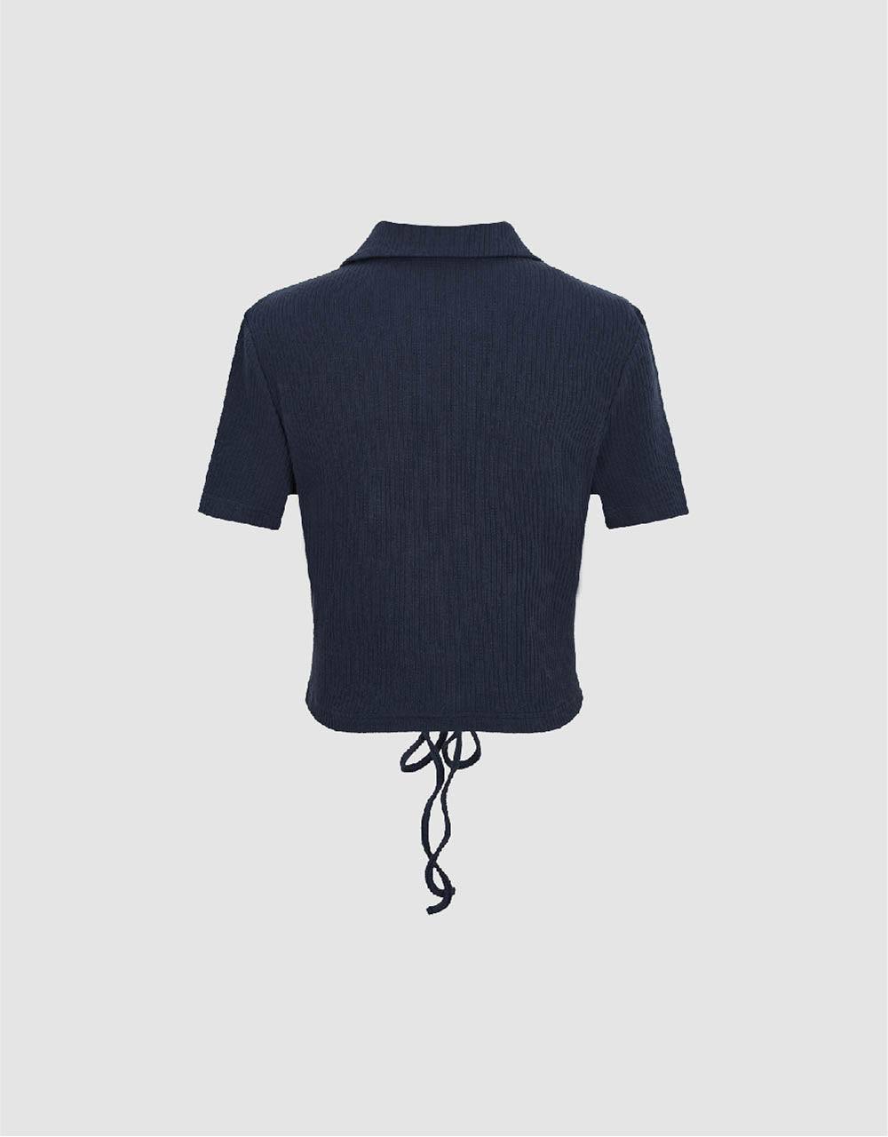 Lace Up Skinny Knitted T-Shirt