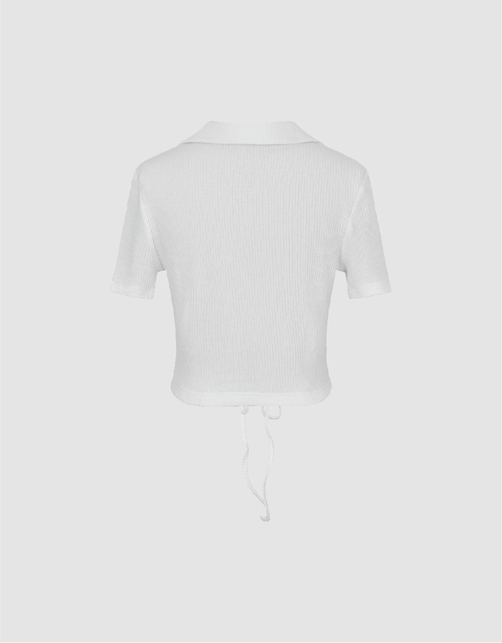 Lace Up Skinny Knitted T-Shirt