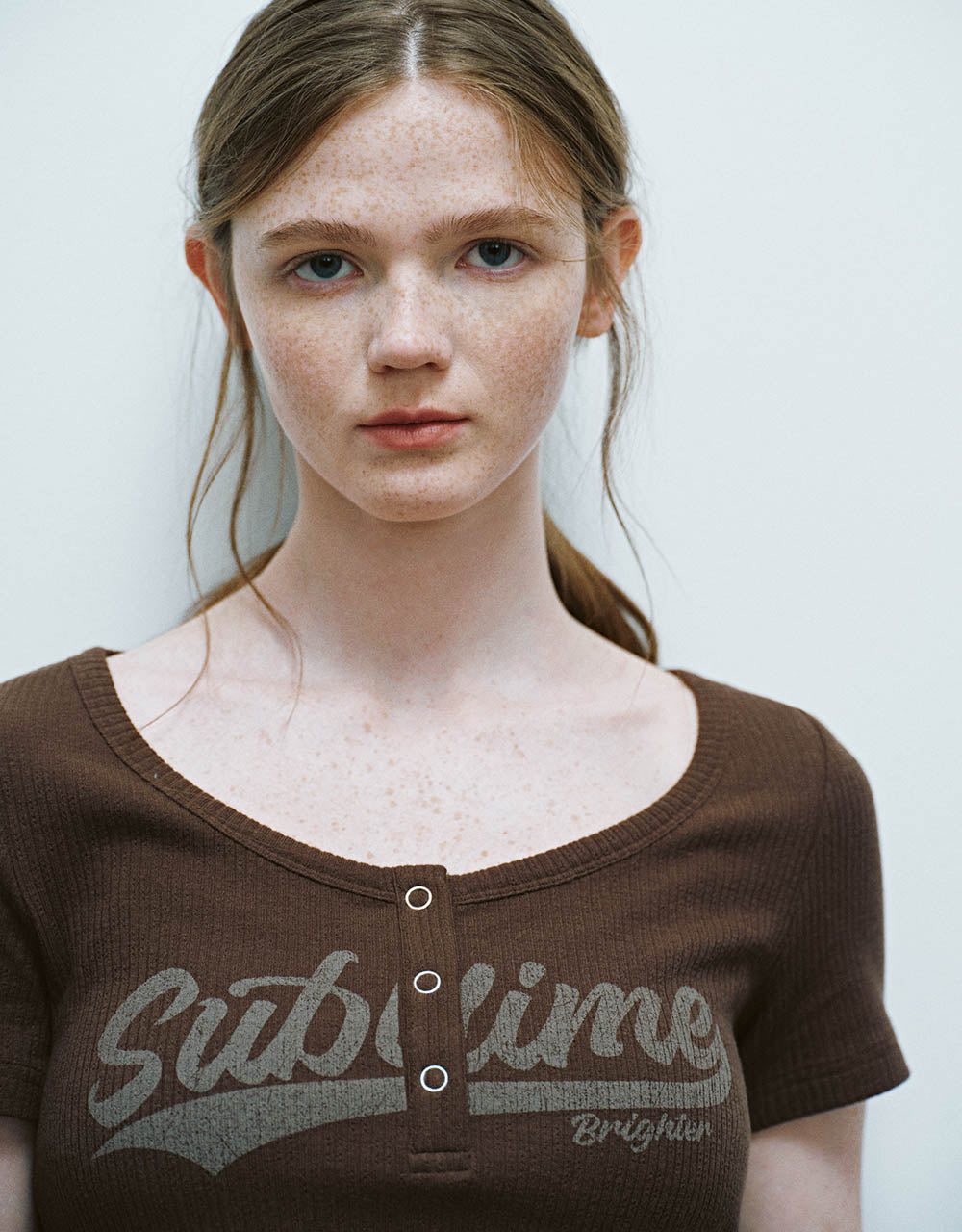 Letter Printed Crew Neck Skinny T-Shirt