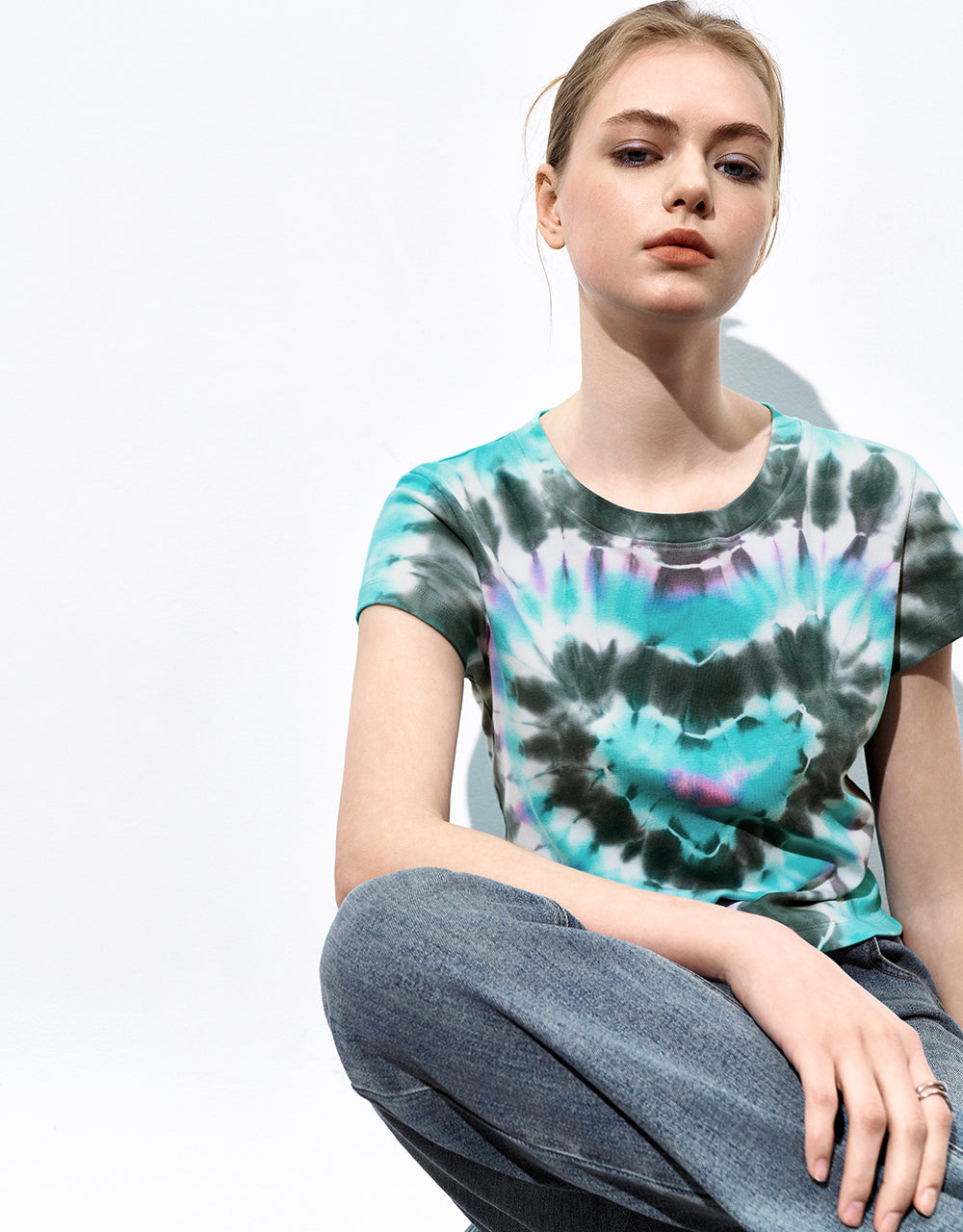 Printed Crew Neck Skinny T-Shirt