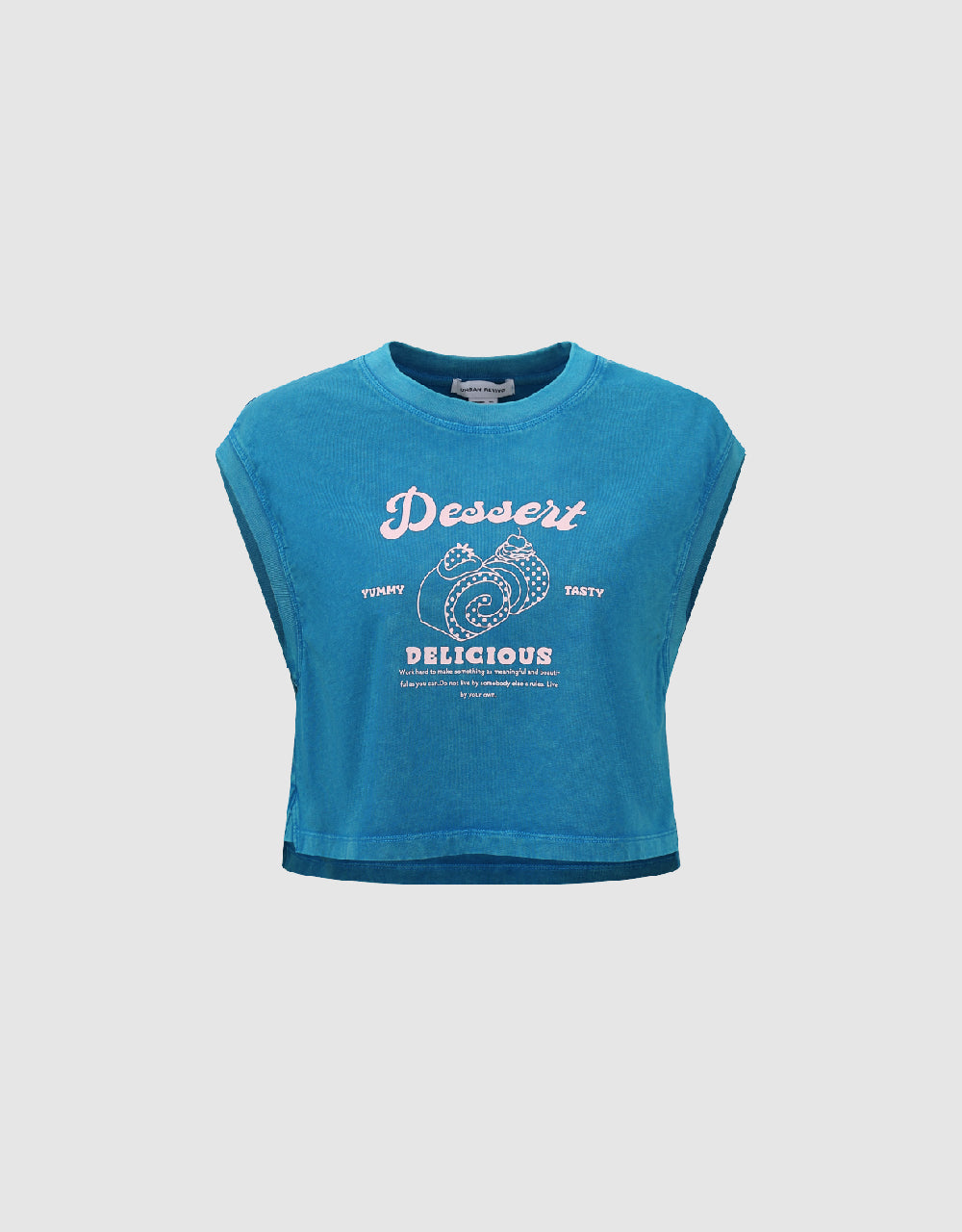 Letter Printed Crew Neck Tank Top